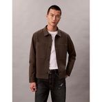 Calvin Klein Ls Cotton Overshirt Erkek Gömlek, Gri, L