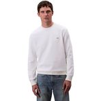 Calvin Klein LS EU 350TERRY BADGE CREWNECK SW Erkek Sweatshirt, Bright White, S