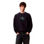 Calvin Klein Ls Eu 350Terry Monologo Cn Swtsh Erkek Sweatshirt, Mavi, M