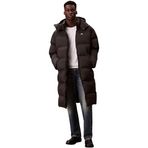 Calvin Klein Ls Long Length Hooded Nylon Puff Erkek Dış Giyim, Siyah, S