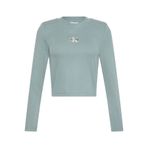 Calvin Klein LS MONOLOGO BABY TEE Kadın Turkuaz Uzun Kollu T-Shirt
