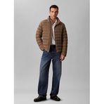 Calvin Klein LS NYLON LT WT HOODED FZ PUFFER Erkek Ceket, Gri, L