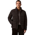 Calvin Klein LS NYLON LT WT HOODED FZ PUFFER Erkek Ceket, Siyah, S