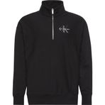 Calvin Klein Ls Premium Terry Micro Monologo Erkek Fermuarlı Sweatshirt, L, 5003296548, Siyah