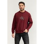 Calvin Klein Ls Premium Terry Monologo Cn Erkek Bisiklet Yaka Sweatshirt Kırmızı