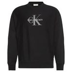 Calvin Klein LS PREMIUM TERRY MONOLOGO CN SWT Erkek Sweatshirt, Rich Brown, M