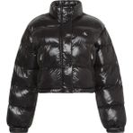 Calvin Klein LV047D504GUB1 Kadın Shıne Crop Puffer Jacket Siyah Uzun Kol Normal Yaka Günlük Mont - XL