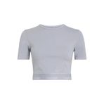 Calvin Klein LVGWS5K144P7A-MDRN Gri Yuvarlak Yaka Crop Düz Kadın T-Shirt
