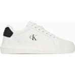 Calvin Klein Malmo Yama Detaylı Topuk Erkek Sneaker - Parlak Beyaz - Siyah