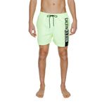 Calvin Klein Medium Drawstring-Graphic Erkek Mayo, Yeşil, M