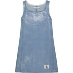 Calvin Klein Meta Blue Foil Pinafore Dm Dress Kiz Çocuk Elbise, Mavi, 14 Yaş