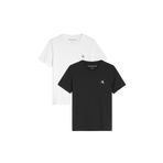 Calvin Klein Monogram Top Bisiklet Yaka Normal Kalıp Düz Siyah - Beyaz Erkek Çocuk Tişört