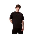 Calvin Klein Normal Kalıp Yuvarlak Yaka Pamuklu Logo Detaylı Kısa Kollu T-Shirt, L, LV04LD230G, Siyah, Erkek