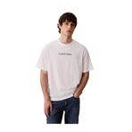 Calvin Klein Normal Kalıp Yuvarlak Yaka Pamuklu Logo Detaylı Kısa Kollu T-Shirt, M, LV04LD230G, Beyaz, Erkek