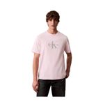 Calvin Klein Normal Kesim Yuvarlak Yakalı CK Logo Baskılı Pamuklu Kısa Kollu T-Shirt, L, LV04RB862G, Pembe, Erkek