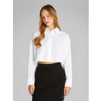 Calvin Klein OXFORD LS CROPPED SHIRT Kadın Gömlek, Beyaz, L
