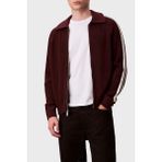 Calvin Klein Pamuk ve Yün Karışımlı Relaxed Fit Şerit Detaylı Ceket LV04RD301GGR9 Erkek Ceket LV04RD301G Gr9 - Bordo - 2XL