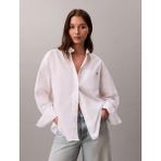 Calvin Klein Pamuklu Poplin Kısa Kesim Dokuma Kadın Beyaz Gömlek LV047F148G-YAA