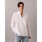 Calvin Klein Pamuklu Poplin Rahat Kesim Dokuma Kadın Beyaz Gömlek LV047F147G-YAA