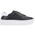Calvin Klein Platform C Lace Up Leather Womens Sneaker Hakiki Deri Kadın Günlük Spor Ayakkabı Siyah