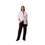Calvin Klein Poplin Relaxed Gömlek, L, LV047C143G, Beyaz, Kadın