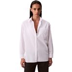 Calvin Klein Poplin Relaxed Gömlek, M, LV047C143G, Beyaz, Kadın