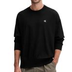 Calvin Klein Premium Terry Monogram Sweatshirt, XL, LV04RC277G, BLACK, erkek