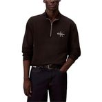 Calvin Klein Regular Fit Yarım Fermuarlı Sweatshirt, L, LV04RD244G, Black, erkek