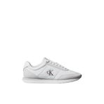 Calvin Klein Retro Runner Ess Mix Mat Erkek Spor Ayakkabı, Triple Bright White, 40
