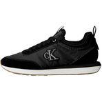 Calvin Klein Retro Runner Sock Laceup Mix Kadın Spor Ayakkabı, Black/Gun Metal/Gum, 38