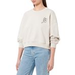 Calvin Klein SCRIPT INSTITUTIONAL CREWNECK Kadın Sweatshirt, Gri, M
