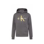 Calvin Klein Seasonal Monologo Regular Hoodie Erkek Kapüşonlu Sweatshirt,Gri M