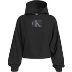 Calvin Klein Sequin Hoodie Siyah Kadın Sweatshirt