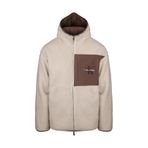 Calvin Klein Sherpa Funnel Neck Full Zip Hood Sweatshirt, XL, LV04RD218G67U, Beyaz, erkek