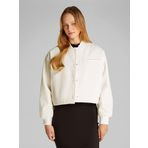 Calvin Klein SHORT BOMBER JACKET Kadın Ceket, Beyaz, XL