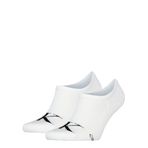Calvin Klein Socks Erkek Organik Pamuk Yüksek Kesim Monogram Footie Çorap (2'li Paket), Beyaz, 43-46