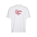 Calvin Klein Ss 16S Sn Cursive Graphic Erkek Bisiklet Yaka T-Shirt Beyaz