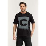 Calvin Klein Ss 20S io Ck Speakers Graphic Erkek Bisiklet Yaka T-Shirt Siyah