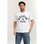 Calvin Klein SS 20S LN Calvin College Graphic Erkek Bisiklet Yaka T-Shirt Beyaz