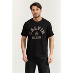 Calvin Klein SS 20S LN Calvin College Graphic Erkek Bisiklet Yaka T-Shirt Siyah