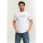 Calvin Klein SS 20S LN Calvin Graphic Tee Erkek Bisiklet Yaka T-Shirt Beyaz