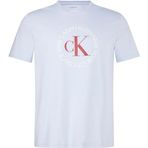 Calvin Klein SS 30s WHSL CK WORD CIRCLE GRAPH Erkek T-shirt, Casual Blue, M