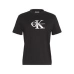 Calvin Klein SS CLASSIC MONOLOGO METALLIC CNE Kadın Siyah T-Shirt