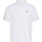 Calvin Klein SS EASY MONOLOGO CASUAL PIQUE PO Erkek T-shirt, Bright White, M