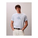 Calvin Klein SS Elevated Monologo Detaylı T-shirt, S, LV04RF819GC1O, Mavi, Erkek