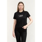 Calvin Klein Ss Fitted Script Te Kadın Bisiklet Yaka T-Shirt Siyah