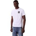 Calvin Klein SS GRADIENT MONOGRAM EU LOGO CLA Erkek T-shirt, Beyaz, S