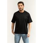 Calvin Klein Ss Rlxd Premium inte Erkek Bisiklet Yaka T-Shirt Siyah