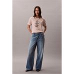 Calvin Klein Ss Seasonal Graphic Kadın Bisiklet Yaka T-Shirt Bej