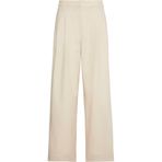Calvin Klein Stretch Chino W/Pleat - Wide Le Kumaş Pantolon, 36, LV044D664G0XG, Krem, Kadın